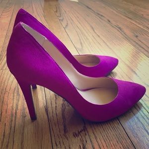 Jessica Simpson Hot Pink Suede Pumps